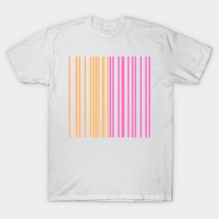 Pink green stripes abstract art T-Shirt